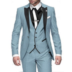Men's Three-Piece Suit with Fitted Waistcoat
