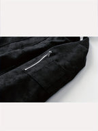 Women's Relaxed Drawstring Hood Jacket with Sleeve Pocket