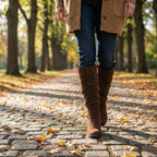 Women's Slouchy Knee-High Boots with Ankle Strap