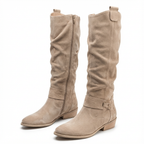 Women's Slouchy Knee-High Boots with Ankle Strap
