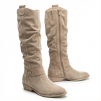 Women's Slouchy Knee-High Boots with Ankle Strap