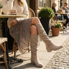 Women's Slouchy Knee-High Boots with Ankle Strap