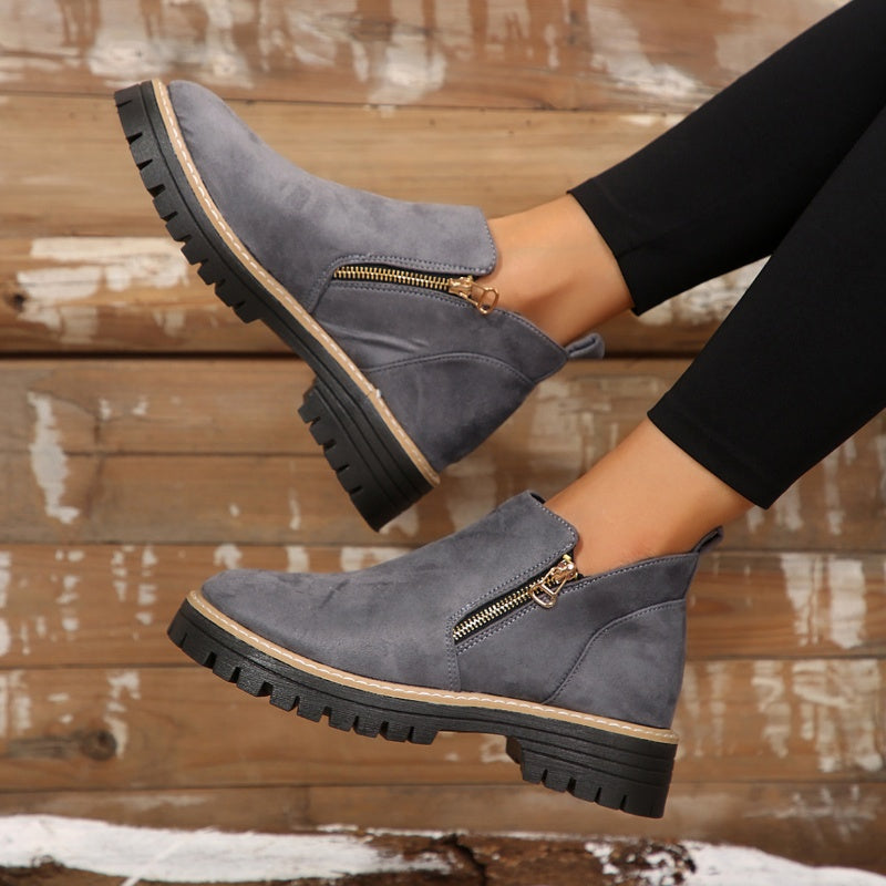 Women's Chunky Lug Sole Platform Ankle Boots