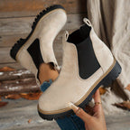 Women's Chelsea Boots with Lug-Sole Platform and Pull Tab