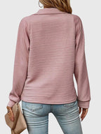 Women's Horizontal Rib Half-Zip Knit Jumper