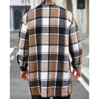 Women's Lapel Collar Check Overshirt with Utility Pockets