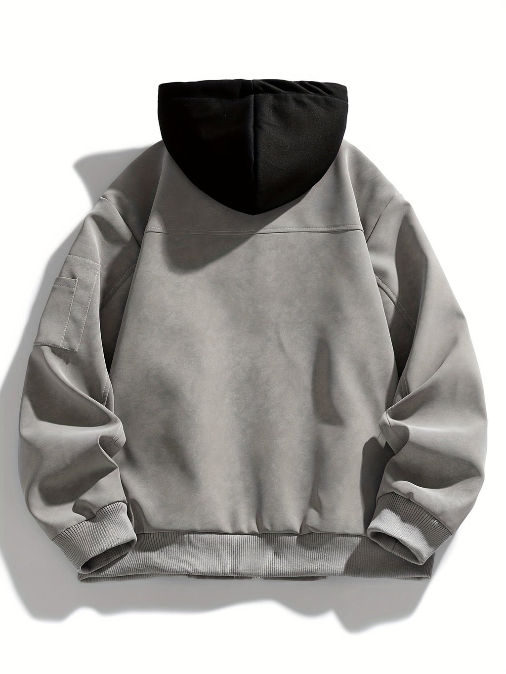 Women's Relaxed Drawstring Hood Jacket with Sleeve Pocket