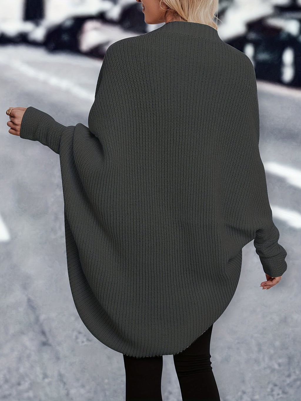 Women's Soft Drape Open Longline Christmas Cardigan