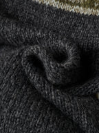 Women's Relaxed Knit Cardigan with Patterned Yoke