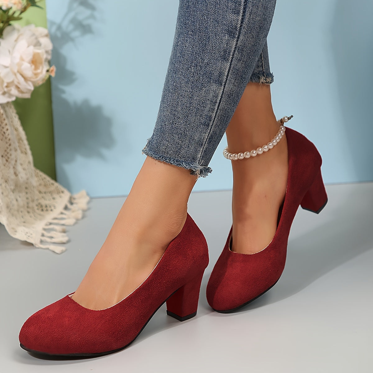 Women's Orthopedic Block Heels with Wide Toe Box