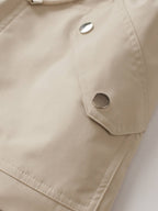 Women's Khaki Lightweight Hooded Jacket with Cinch Waist