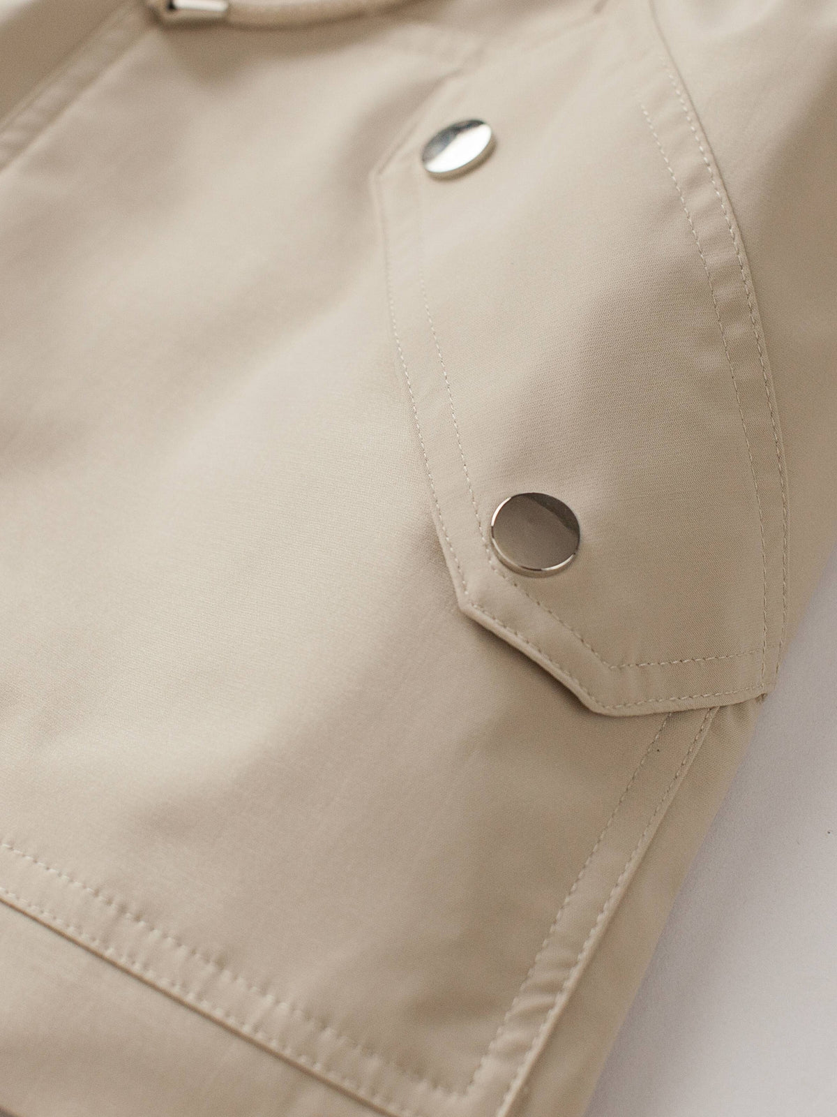 Women's Khaki Lightweight Hooded Jacket with Cinch Waist