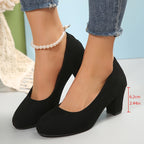 Women's Orthopedic Block Heels with Wide Toe Box