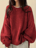 Women's Chunky Warm Round Neck Pullover Jumper
