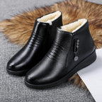 Women's Shearling-Style Lined Faux Leather Ankle Boots