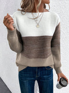 Women's Relaxed Colour-Block Dropped Shoulder Jumper