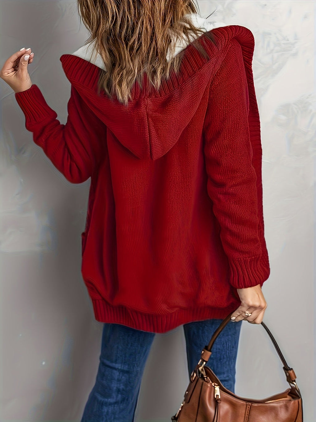 Women's Soft-Lined Button-Up Hooded Cardigan
