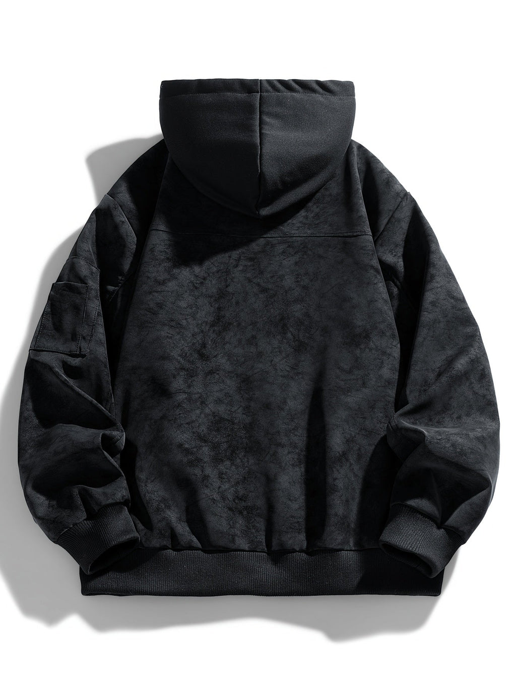 Women's Relaxed Drawstring Hood Jacket with Sleeve Pocket