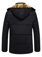 Women's Black Plush-Lined Insulated Hooded Winter Coat