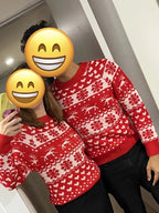Women's Snowflake and Reindeer Knit Christmas Jumper