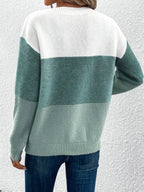 Women's Relaxed Colour-Block Dropped Shoulder Jumper