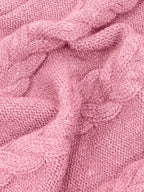 Women's Hip-Length Chunky Cable-Knit Roll-Neck Jumper