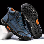 Men's Lace-Up Outdoor Ankle Boots with Hand-Stitched Detail