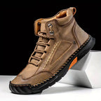 Men's Lace-Up Outdoor Ankle Boots with Hand-Stitched Detail