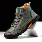 Men's Lace-Up Outdoor Ankle Boots with Hand-Stitched Detail