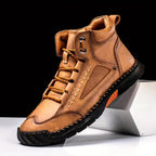 Men's Lace-Up Outdoor Ankle Boots with Hand-Stitched Detail