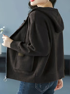Women's Relaxed Full-Zip Knit Hoodie Cardigan