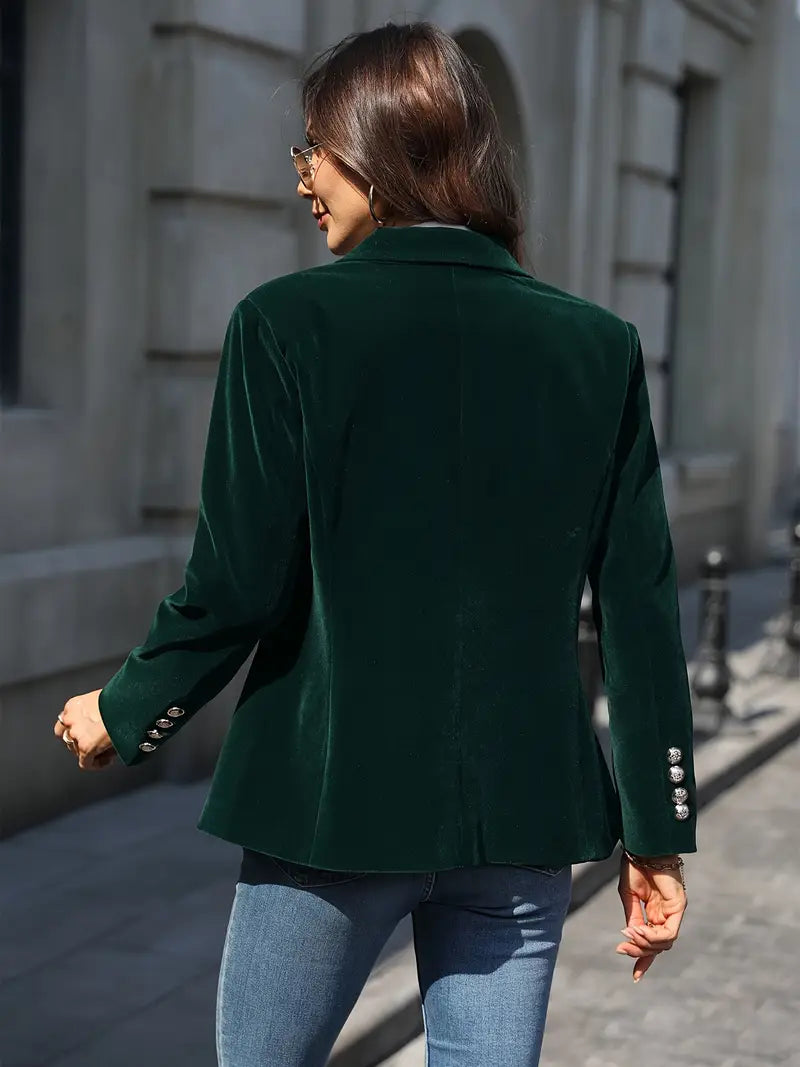 Women's Soft Velvet Blazer for Evenings Out
