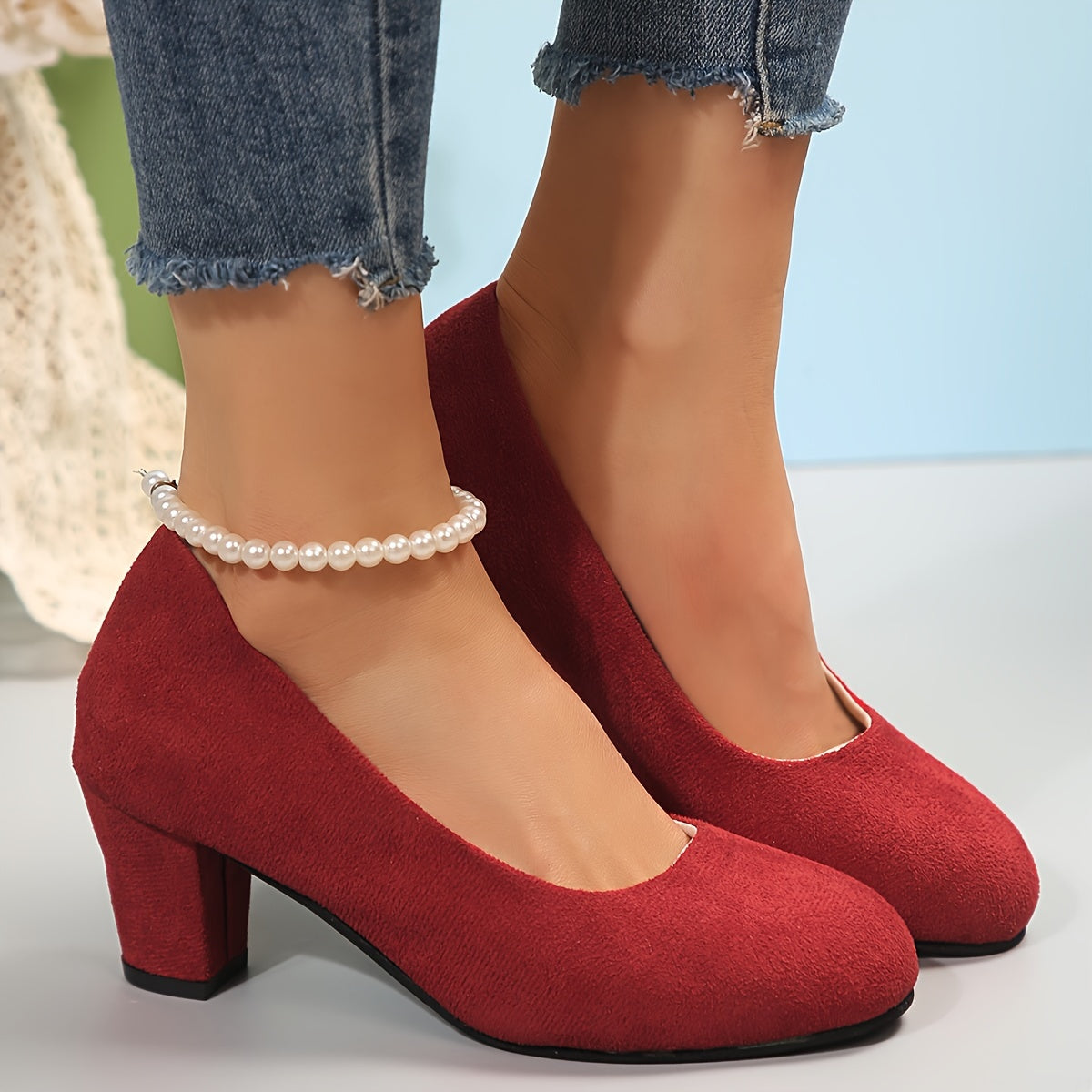 Women's Orthopedic Block Heels with Wide Toe Box