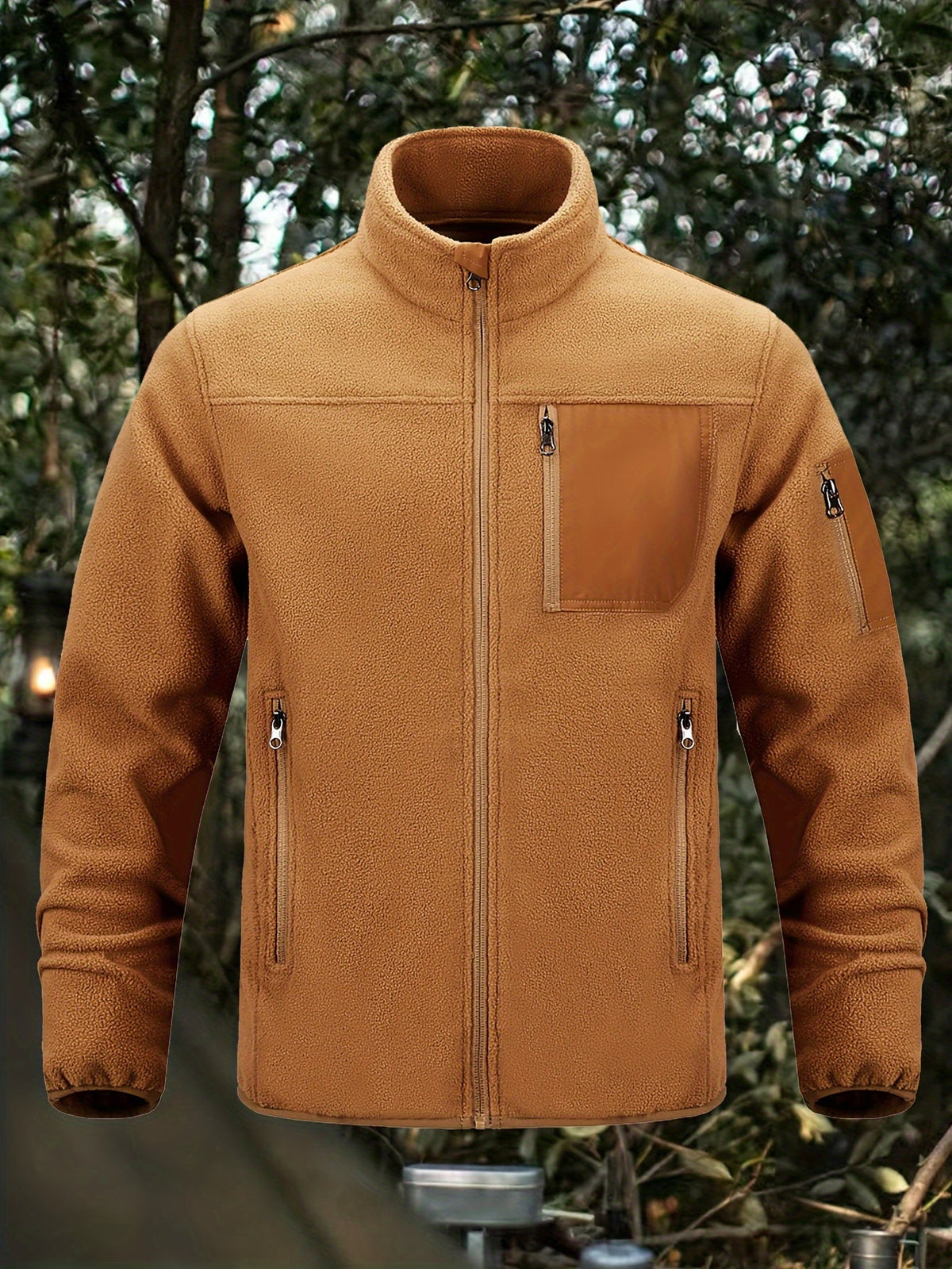 Women's Stand Collar Zip-Pocket Utility Jacket