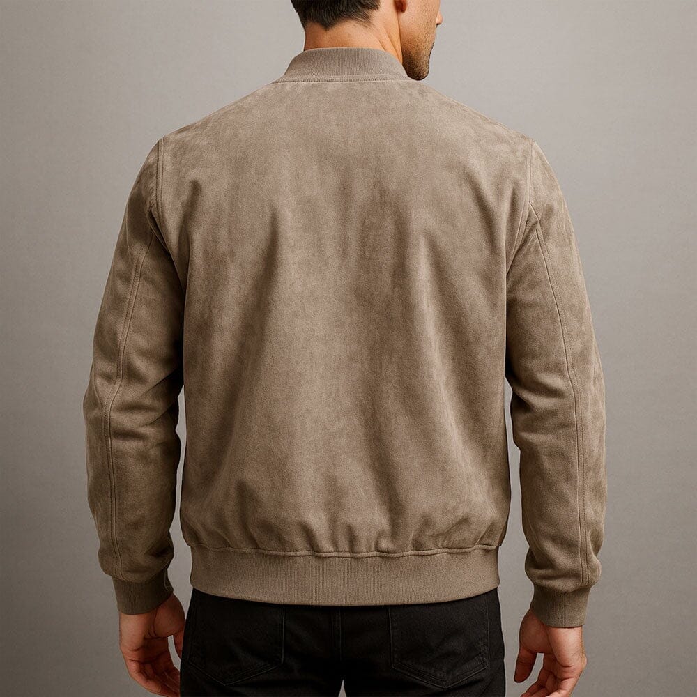 Men's Between-Season Suede Bomber Jacket in a Slim Cut
