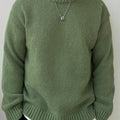 Women's Soft Knit Dropped Shoulder Crew Jumper - Olive Green