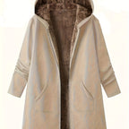 Women's Soft-Lined Hooded Zip-Up Winter Coat - Khaki