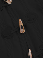 Women's Toggle-Front Longline Coat with Faux Fur Hood