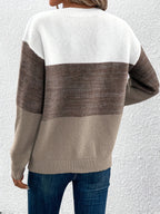 Women's Relaxed Colour-Block Dropped Shoulder Jumper