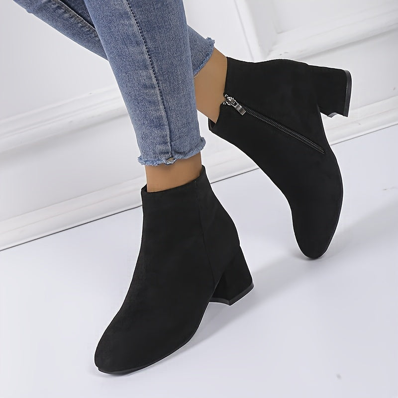 Women's Chelsea Ankle Boots with Low Block Heel