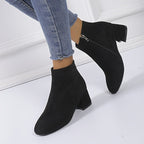 Women's Chelsea Ankle Boots with Low Block Heel