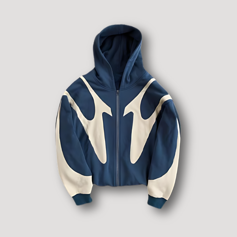 Men's Relaxed Fit Printed Full-Zip Hoodie