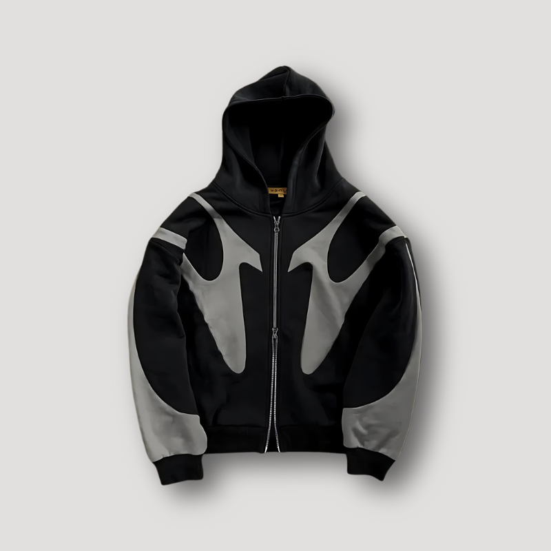 Men's Relaxed Fit Printed Full-Zip Hoodie