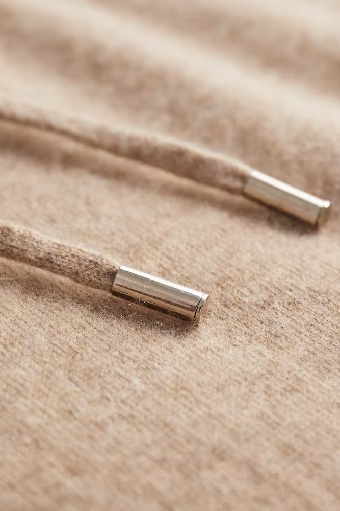 Men's Knitted Hoodie with Drawstring Hood