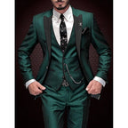 Men's Three-Piece Suit with Fitted Waistcoat