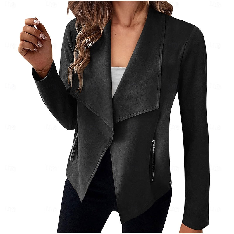 Women's Cascade Collar Lightweight Jacket with Zip Pockets