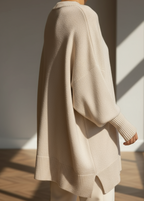 Women's Oversized Batwing Jumper with Asymmetric Hem