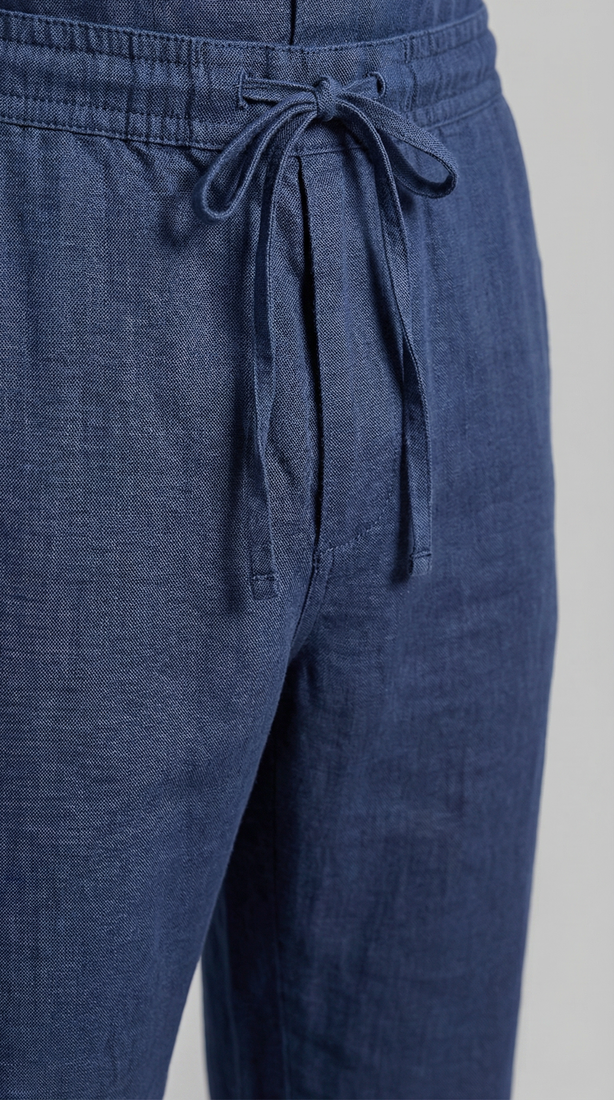 Men's Linen Shirt and Trousers Set with Adjustable Waistband