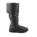 Men's Statement Tall Boots in Textured Leather with Wide Cuff