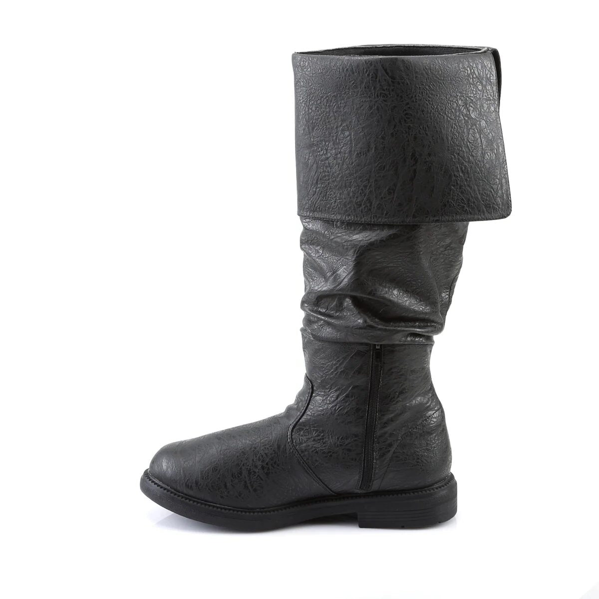 Men's Statement Tall Boots in Textured Leather with Wide Cuff